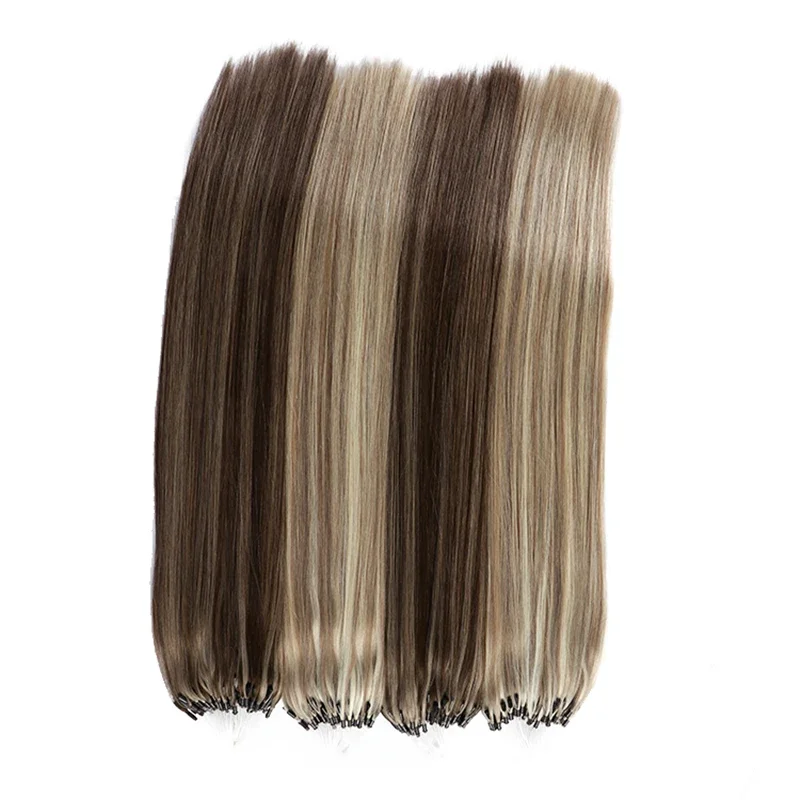 Micro Loop Fusion Human Hair Straight Soft Fishing Line Human Hair Extension Invisible Fishing Line Salon For Women Natural