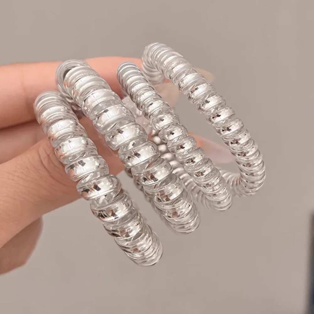 Elastic Spiral Hair Ties for Women - No Crease Hair Bands, Hair Accessories (6 Pack)