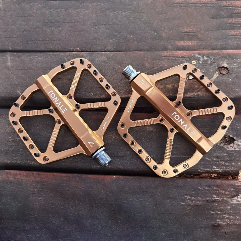 MTB-Fahrradpedale, braun, CNC-Aluminiumlegierung, poliert, 3-Lager-Pedal, Straße, Mountainbike, Dirt Bike, rutschfestes Fahrradpedal, hohe Festigkeit – Detail 6