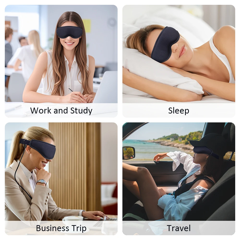 Electric Vibration Eye Massager Heated Eye Mask Wireless Relieve Eye Strain Dark