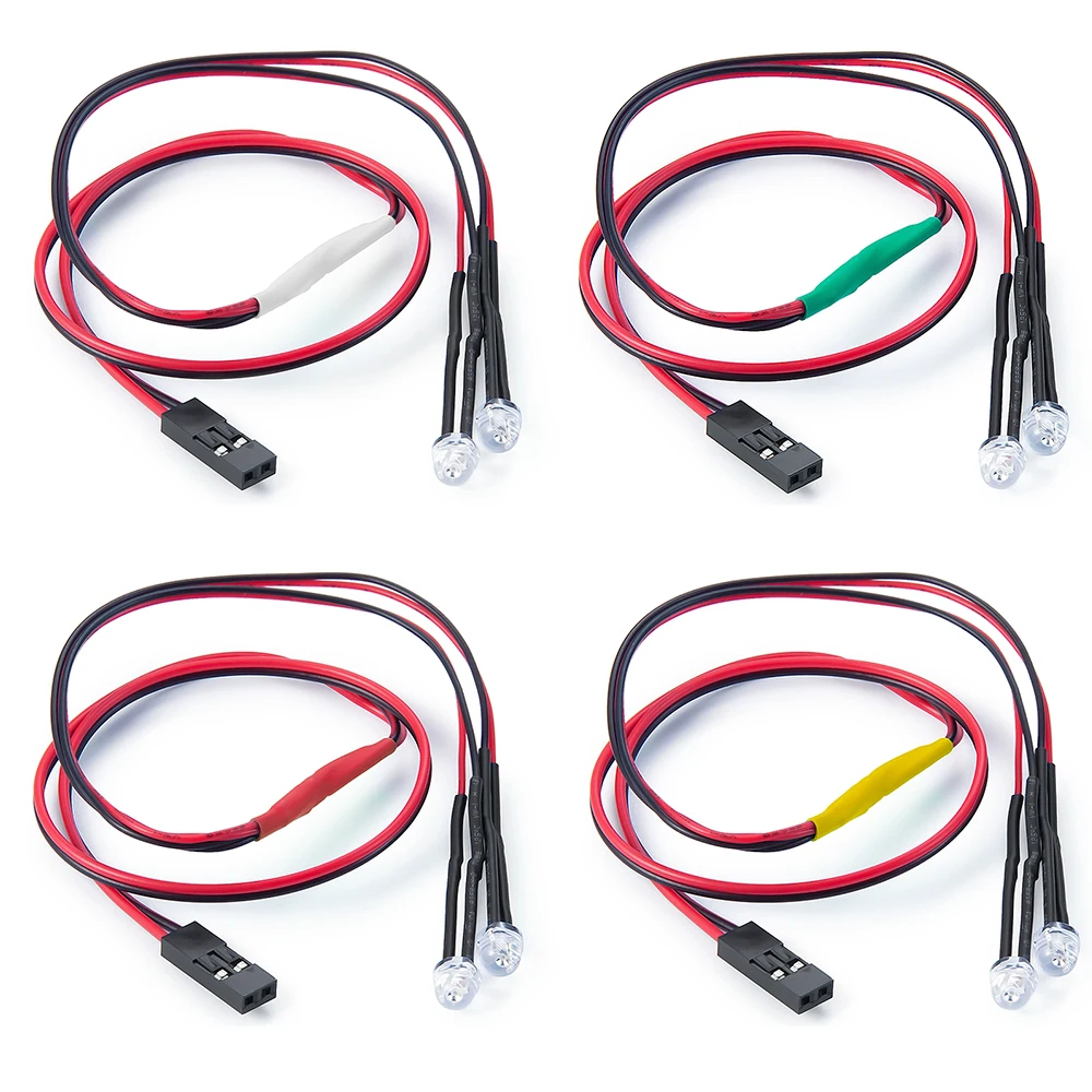 MIBIDAO RC Auto LED-Leuchten Scheinwerfer Rot/Weiß/Gelb/Grün Dekoration Lampe Scheinwerfer für 1/10 RC Crawler Auto Axial SCX10II 90046 – Detail 6
