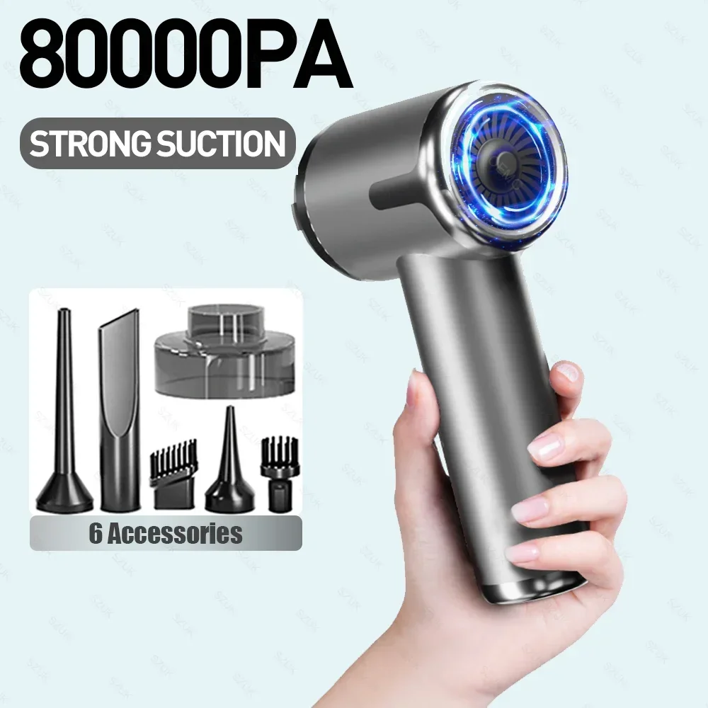 80000PA Mini Car Vacuum Cleaner Wireless Portable Cleaning Machine for Car Powerful Handheld Cleaner for keyboard Home Appliance 80000pa 3in1 portable car vacuum cleaner dust blowing handheld wireless rechargeable high power air mini home vacuum cleaner
