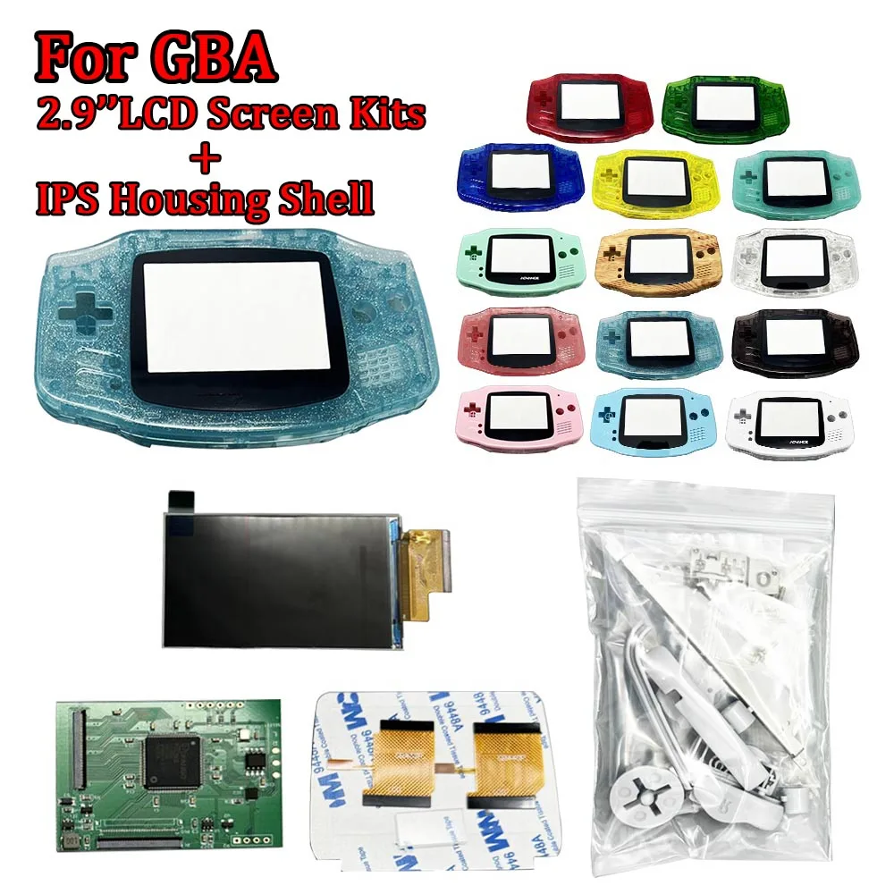 2.9 Point to Point Display Backlight IPS LCD Screen Dedicated Shell Replacement and Accessories GBA Console IPS LCD