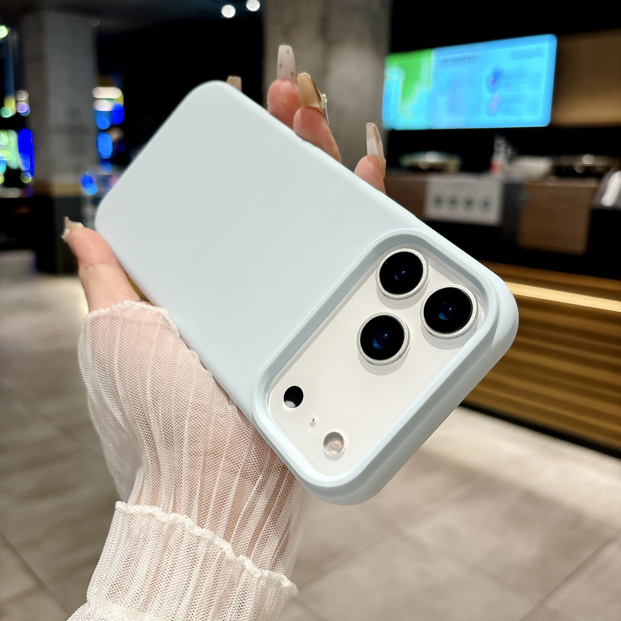 Shockproof Matte Soft Silicone Case with Button Protection - Solid Color
