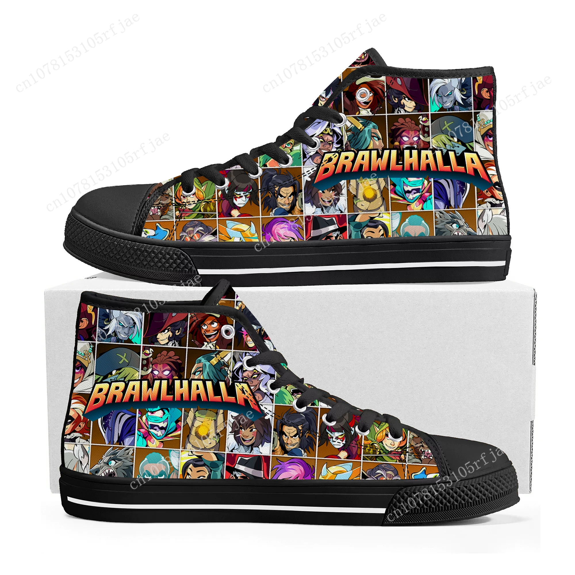 Brawlhalla High Top Sneakers Hot Cartoon Game Mens Womens Teenager Fashion High Quality Canvas Sneaker Custom Built Couple Shoes