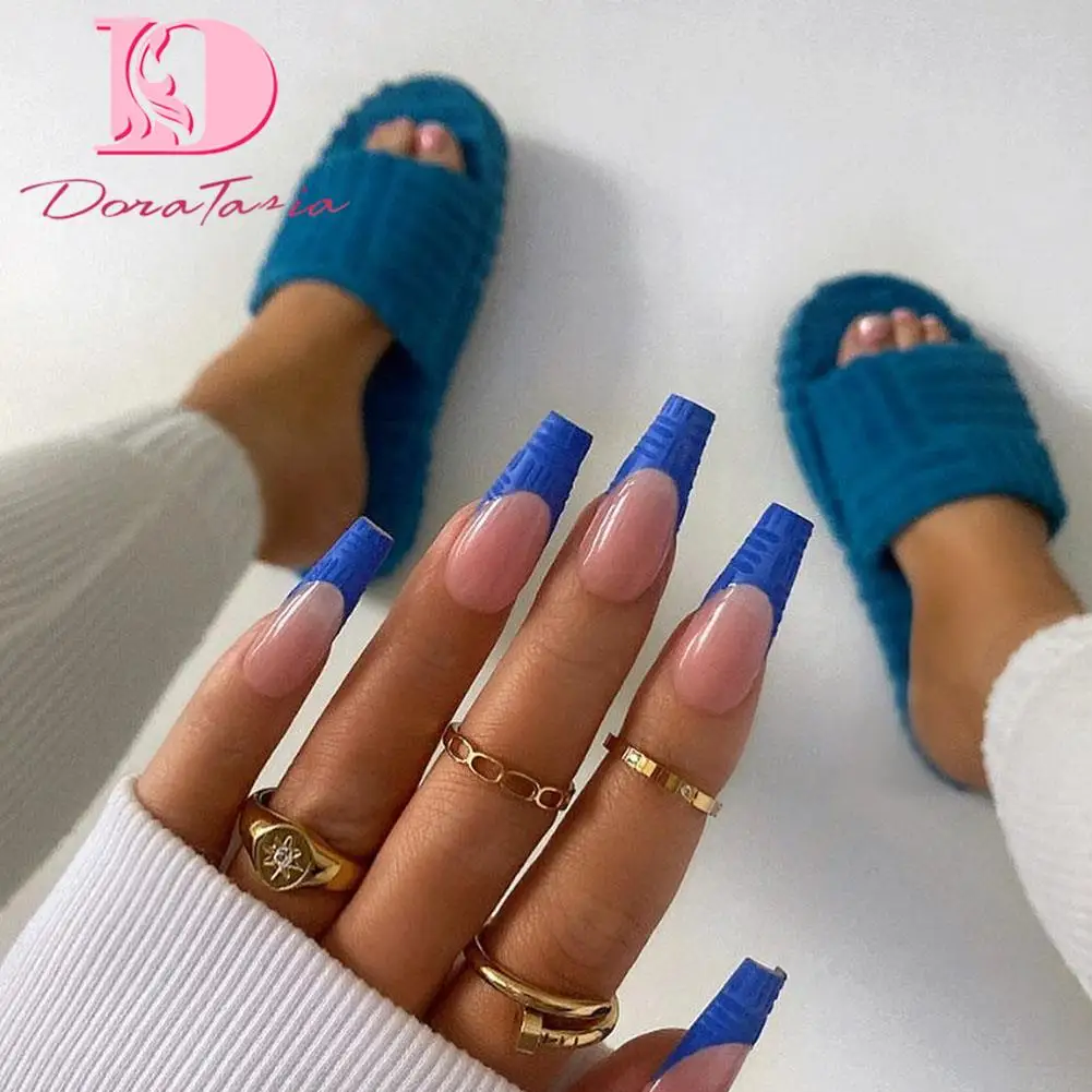 DoraTasia Dropshipping Brand New Ladies Platform Slippers Flat Low Heel Solid Summer women's Slippers Casual Soft Shoes Woman