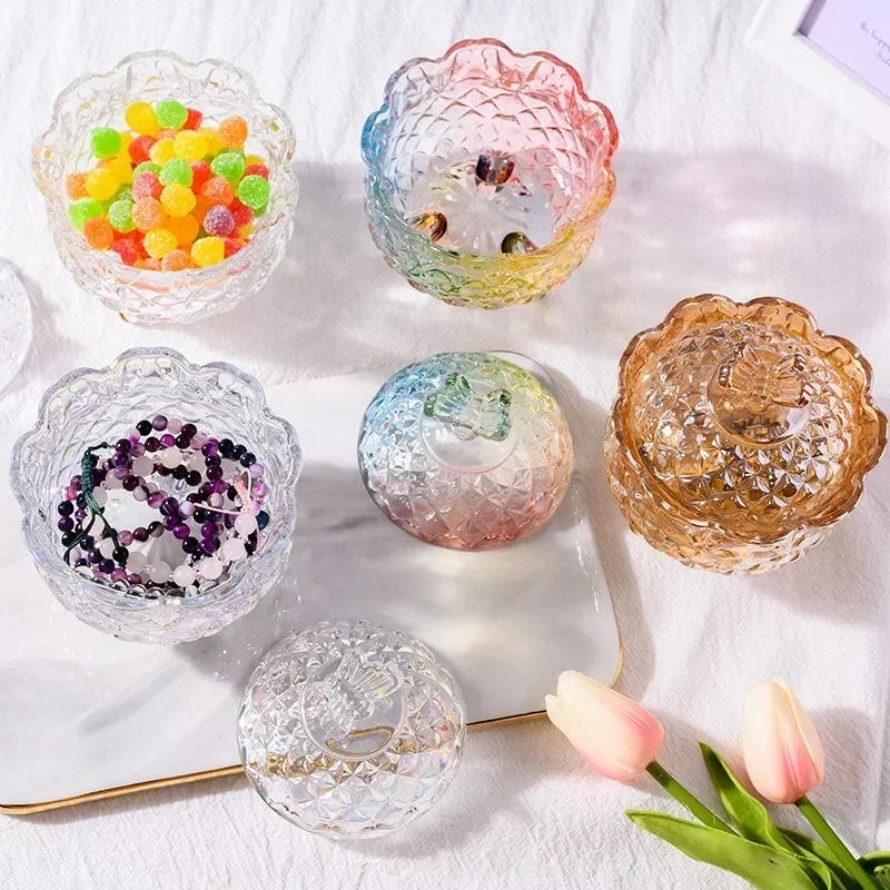 Storage Jar European Style Glass Tripod Butterfly Transparent Storage Tank Fruit Bowl Candy Jar Sugar Jar Spice Jar Ashtray 2