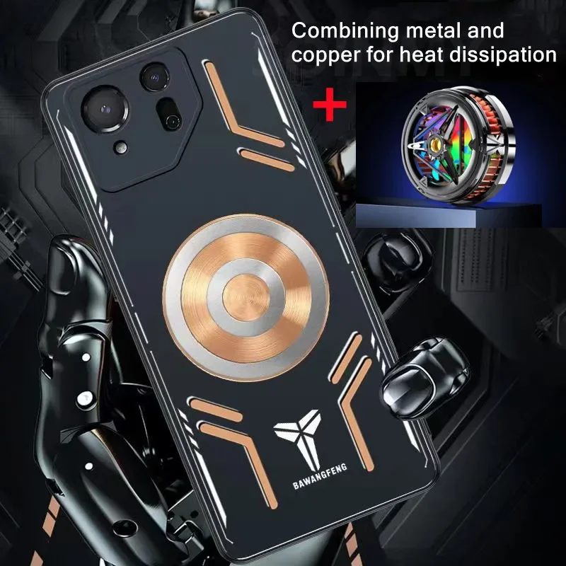Per Asus Rog Phoe 8 Pro Cooling Red Copper Alluminio Custodia Per Dissipazione Del Calore Per Asus Rog Phone 8 7 6 5 Pro Fundas Antiurto