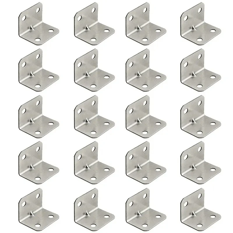 Angle Iron Bracket Corner Bracket 20/40pcs Angle Iron Board Table Chair Cabinet Wardrobe Fixed Connector 90-degree Angle Iron Plate Bracket