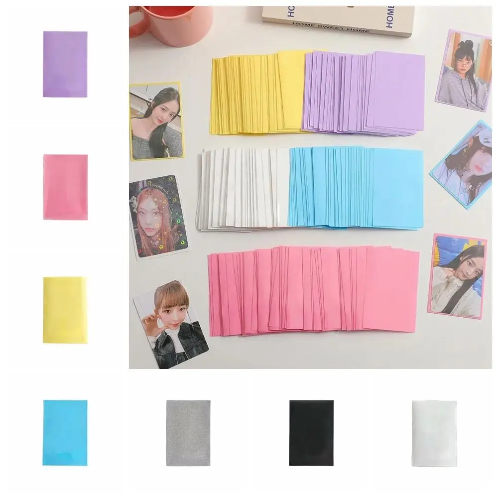 10pcs/set Two-layer Idol Photo Protective Cover Pure Color DIY Photo Card Film Macaron Color Photo Cards Bag Photo Storage ins 10pcs pack transparent color kpop toploader card photocard storage bag idol postcards photo cards protective case stationery