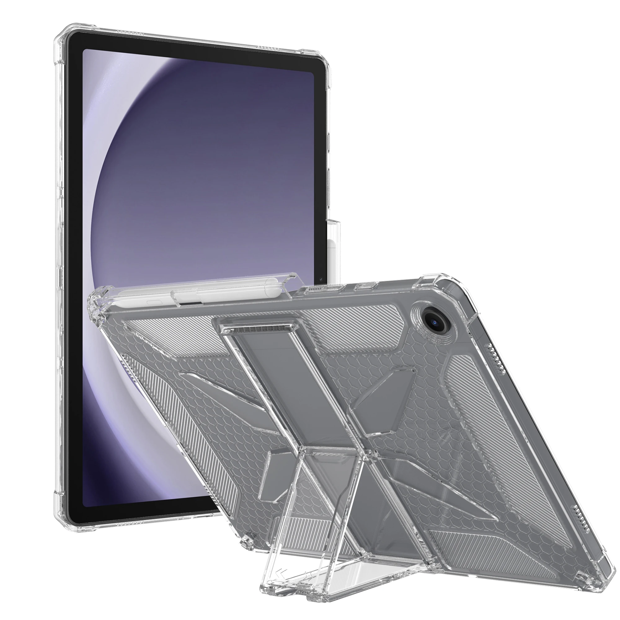 Transparent Soft TPU Case with Stand and Pen Slot
