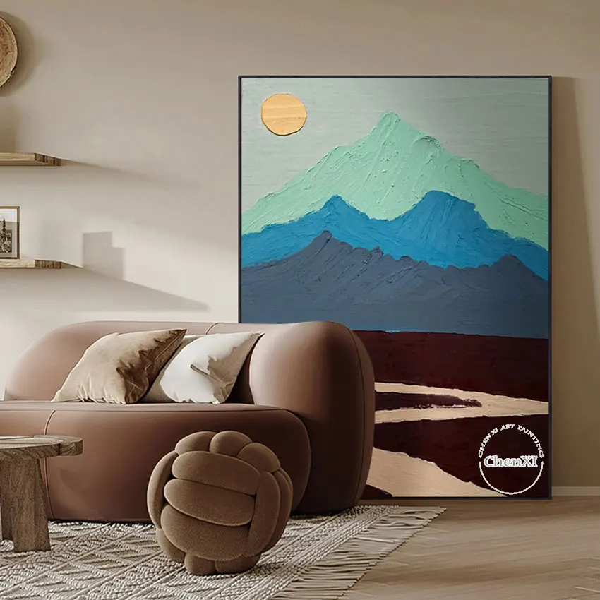 

Настенная Акриловая картина, настенная абстрактная картина С закатом, художественное оформление без рамки, для отеля