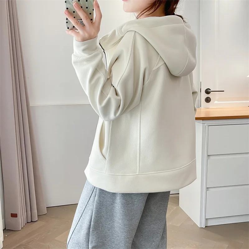 XXXXL Autumn New Simple And Casual Hooded ZIP-UP Sweatshirt Jacket Fashion Plus Size Women's Hoodies