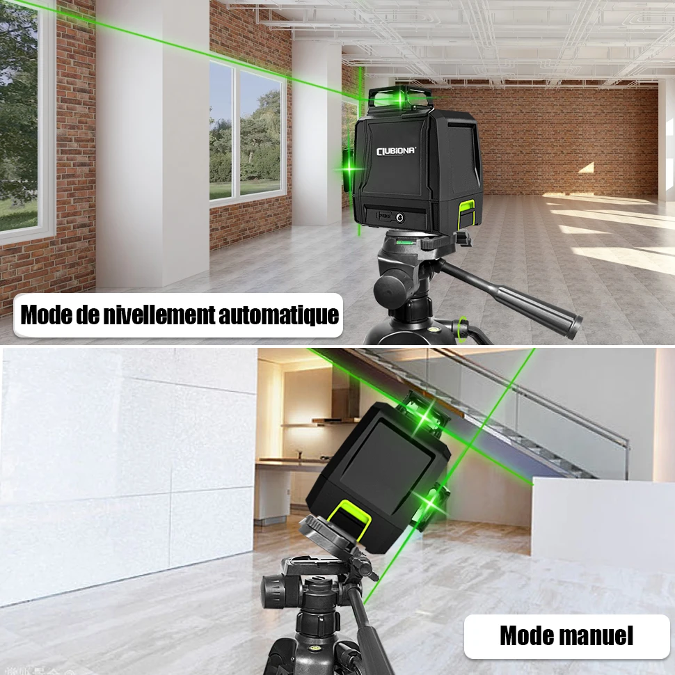 NIVEAU LASER 3D VERT 12 LIGNES À NIVELLEMENT AUTOMATIQUE