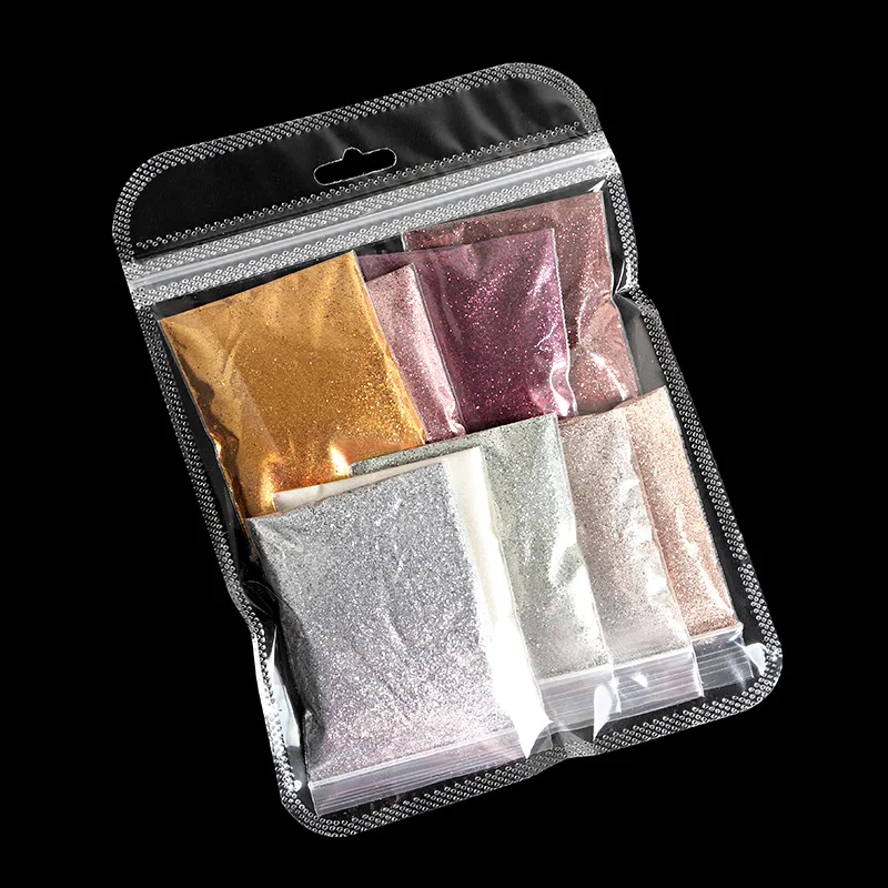 

9 Colors Sparkly Nail Glitter Powder Sequins Gold Silver Fine Glitter Dust Chrome Pigment Powder Nail Art Decorations Manicure