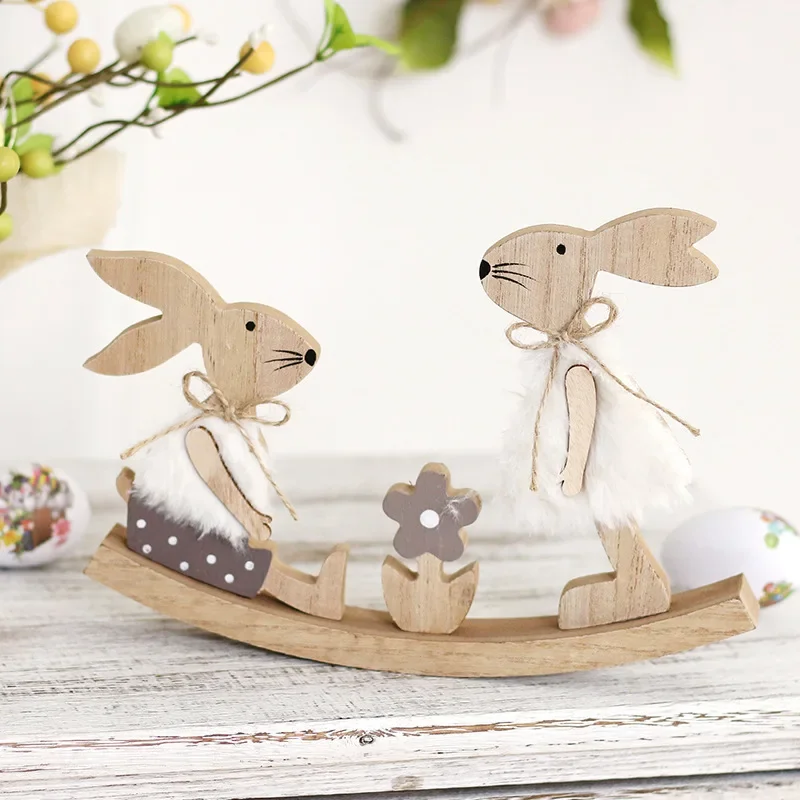 

Easter Decorations Ins Painted Bunny Wooden Craft Home Decor Door Wall Hanging Props Room Decor Halloween Decoration Ktm Vintage