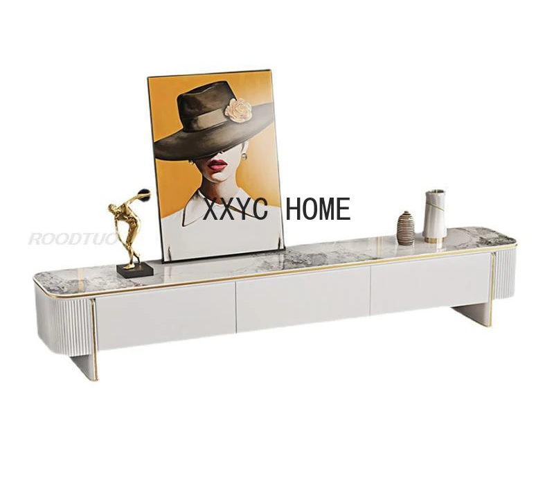 

Минималистичный ТВ-шкаф и журнальный столик, каменная плита