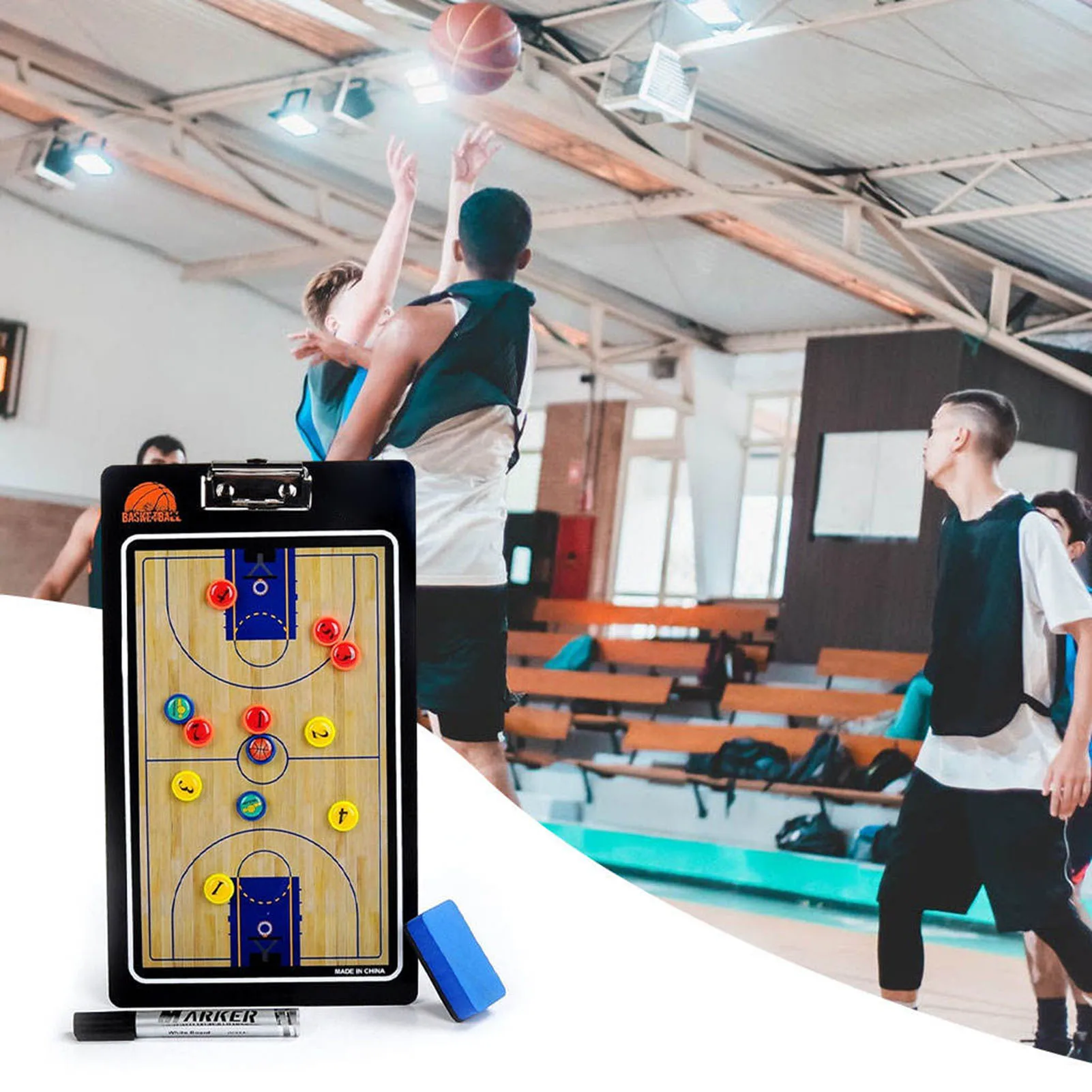 Basketball Coaches Magnetic Tactic Board Magnetic Dry Erase Basketball Coaching Board for Game Plans and Strategies
