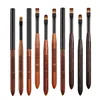 2Pcs Round Wood Handle Nail Ombre Brush Nail Art Painting Pen Brush UV Gel Polish Gradient Color  Acrylic Nail Drawing Pen 6
