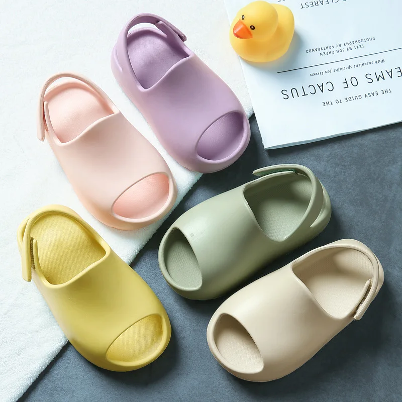 Comfortable Eva Cloud Sandals For Kids Waterproof Beach Slides_voghion.com