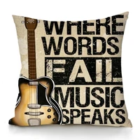 Retro Speaker Piano Rock Black White Cushion Cover Home Sofa Chair Pillow Music Pop Band - Image 4