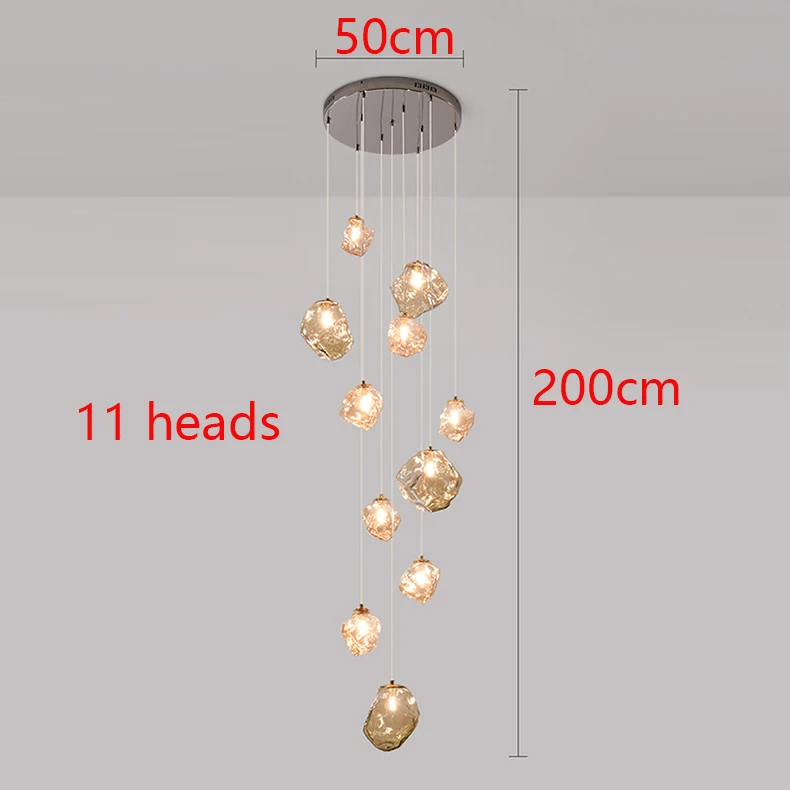 7 head pendant light installation