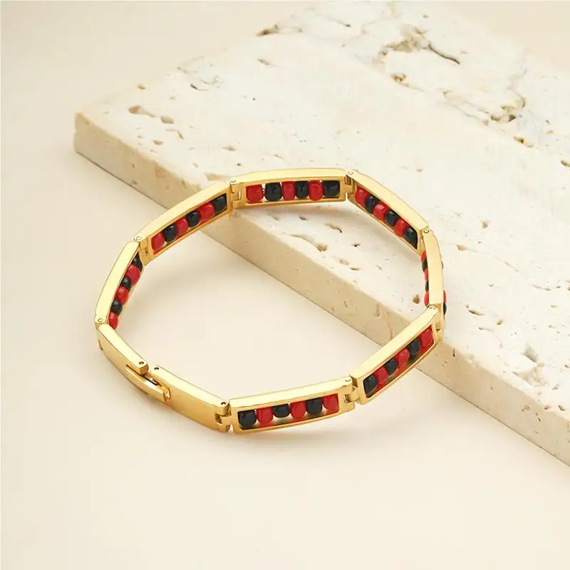 G&D New Arrival Stainless Steel Ourla Oshun Santeria Bracelet Mix Beads Babalawo Bangle For Women/Men Protection Jewerly Gift 4