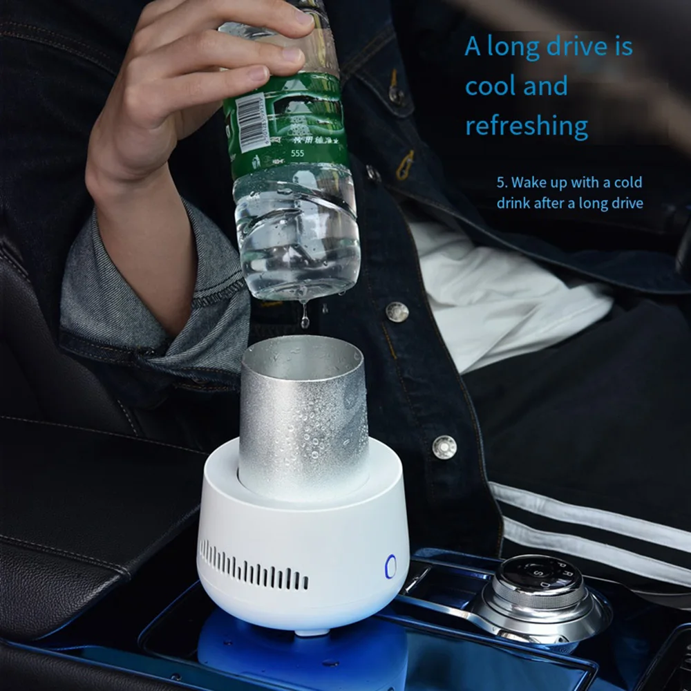 

Car portable stainless steel electronic cooling cup, beer beverage cooling cup, mini quick cooling cup 9V Refrigerated cup