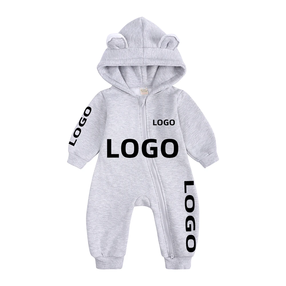 2024 benutzer definierte Baby Bär Stram pler Kleidung Frühling Fleece Overall Baumwolle Neugeborenen Bodysuit Kleinkind personal isierte Stram pler für 0-24m – Detail 3