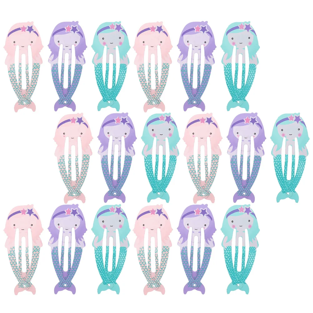 

18pcs Mermaid Hairpins Cartoon Mermaid Clip Girls Headdress Decorative Hairpins