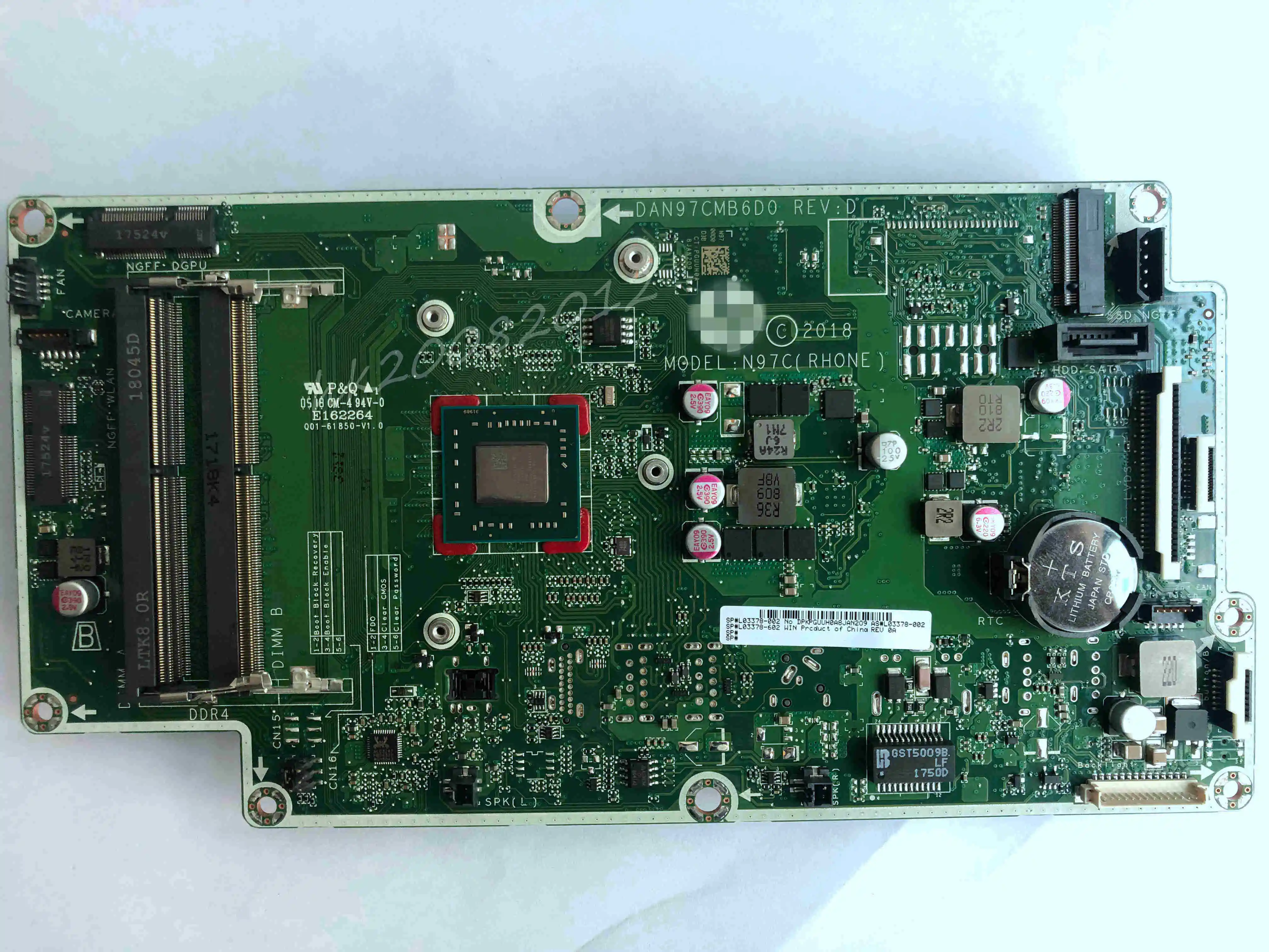 para hp Pavilion Aio 22-c 24-f L03378001 L03378601 A6-9225 Placa-mãe Dan97cmb6d0 L03378-002 L03378-602 com A9-9425 Cpu Novo