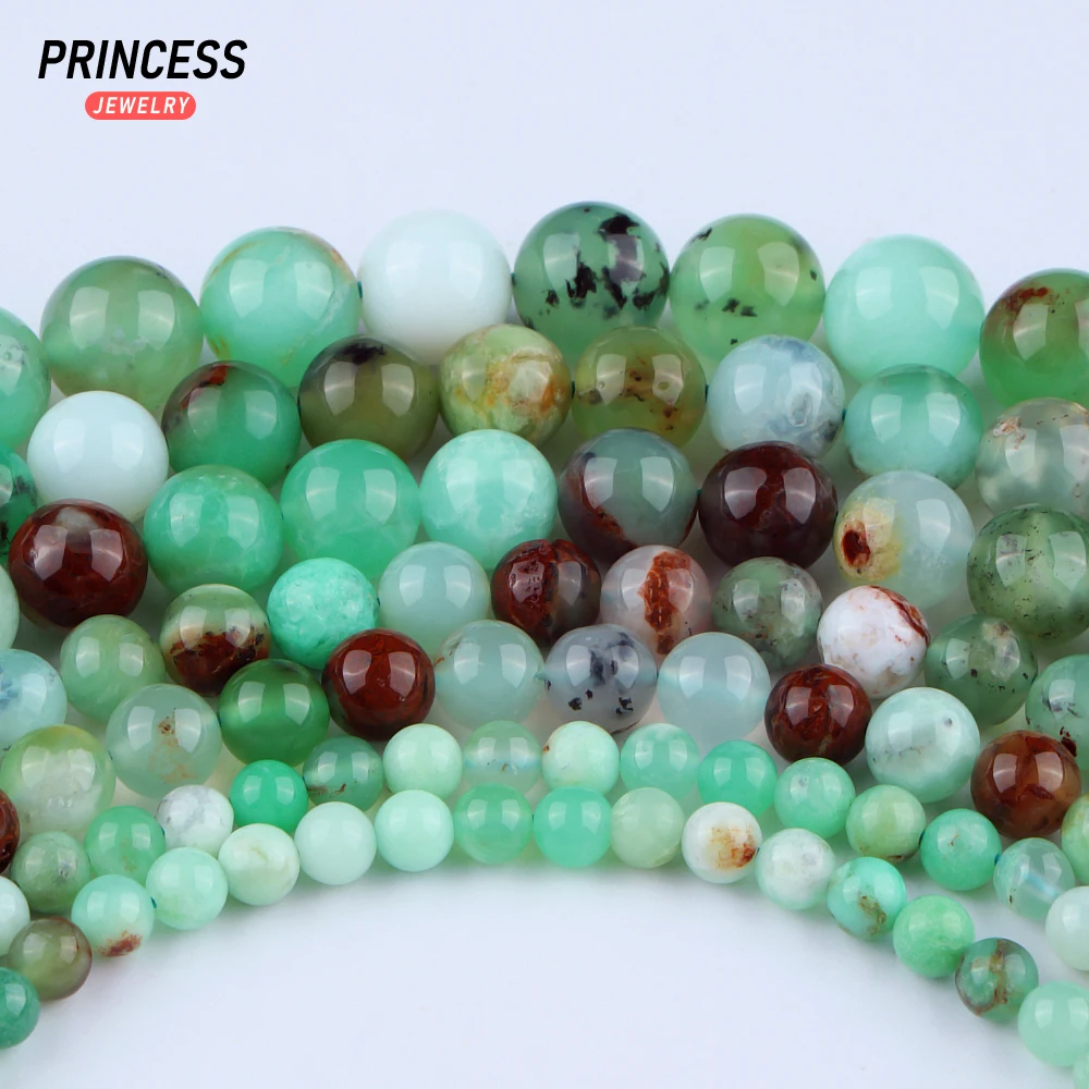 Natural Australia Chrysoprase Loose Beads for Jewelry Making Bracelets Necklace Earrings DIY Accessories Wholesale 4 6 8 10mm 6