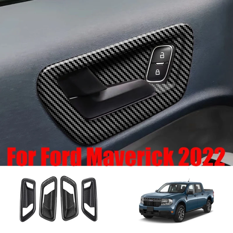 

4 шт., ручка для подлокотника двери Ford Maverick 2022 2023 ABS carbonfiber