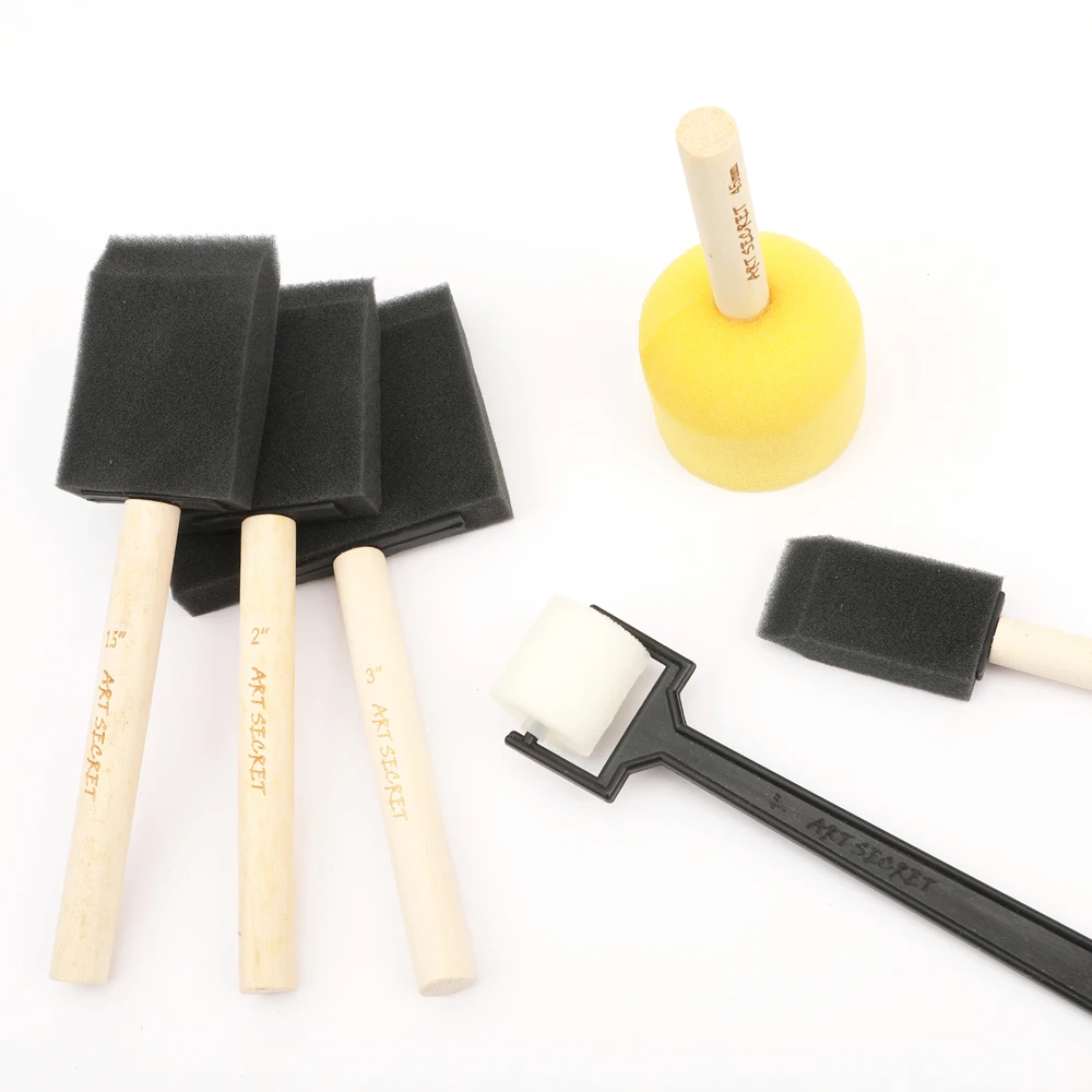 Artsecret 6 개/대 DIY 공예 도구 스폰지 페인팅 브러쉬 폼 페인팅 롤러 페인팅 키트 브러쉬 롤러 드로잉 장난감