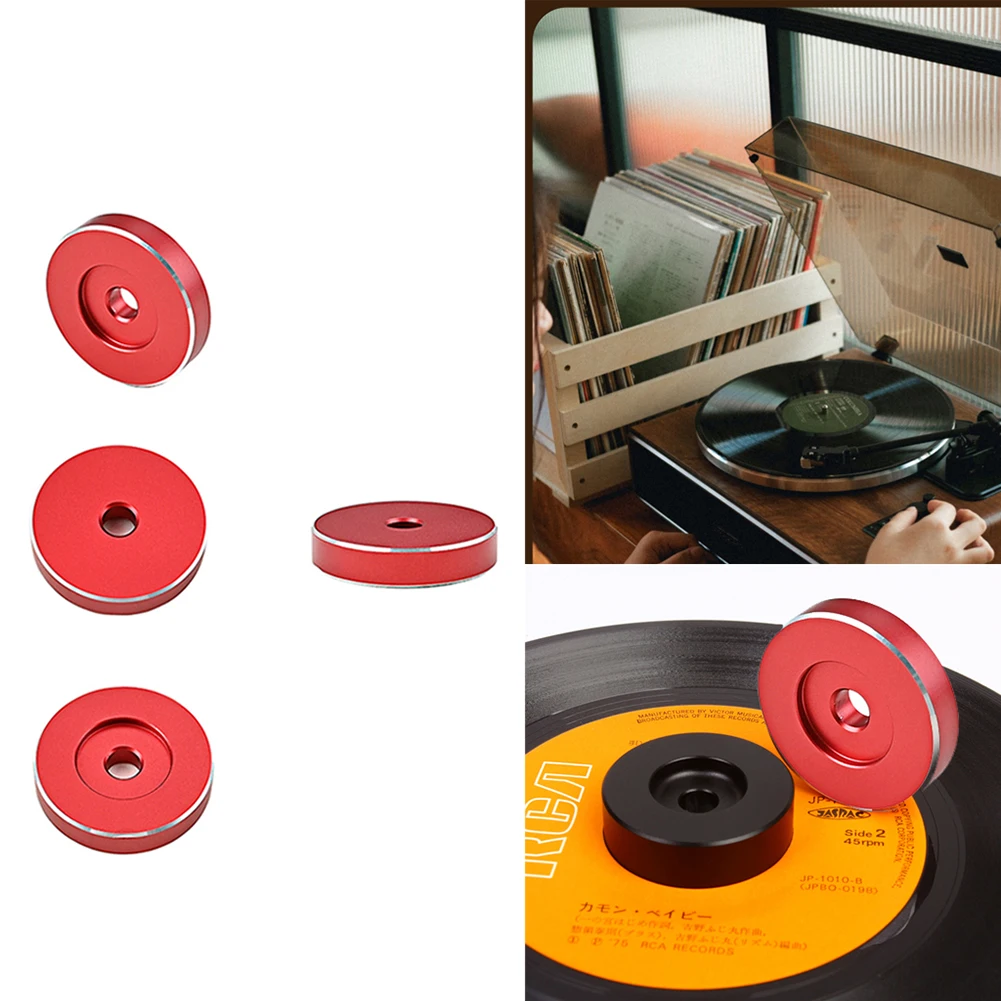Turntable Adapter Solid Aluminum 45 RPM Vinyl Turntable Adapter 7 Inch Vinyl Records Player Phonograph Accessories