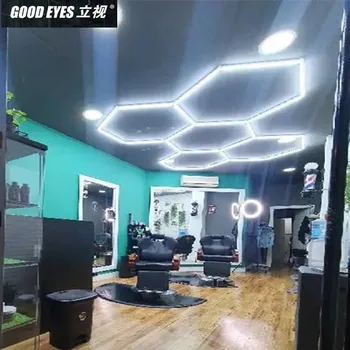 육각형 모양 다중 시나리오 차고 체육관 이발소 벌집 LED 조명