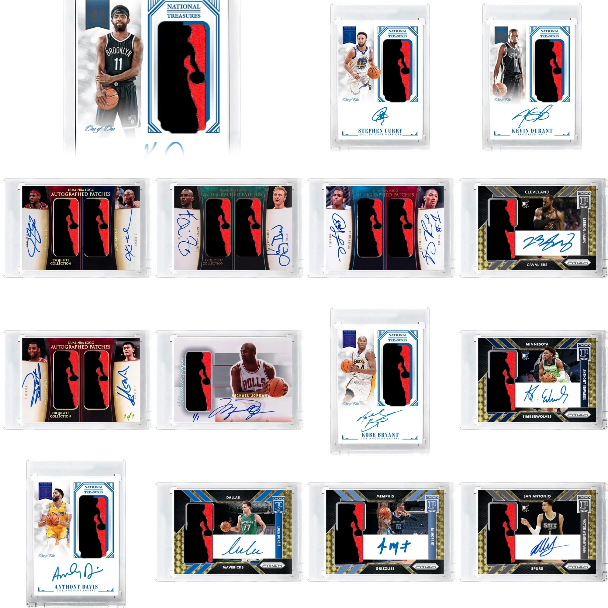 Jordan Kobe Bryant Curry James Irving Durant NBA Star Cards DIY homemade signature flash card refractive card sending brick
