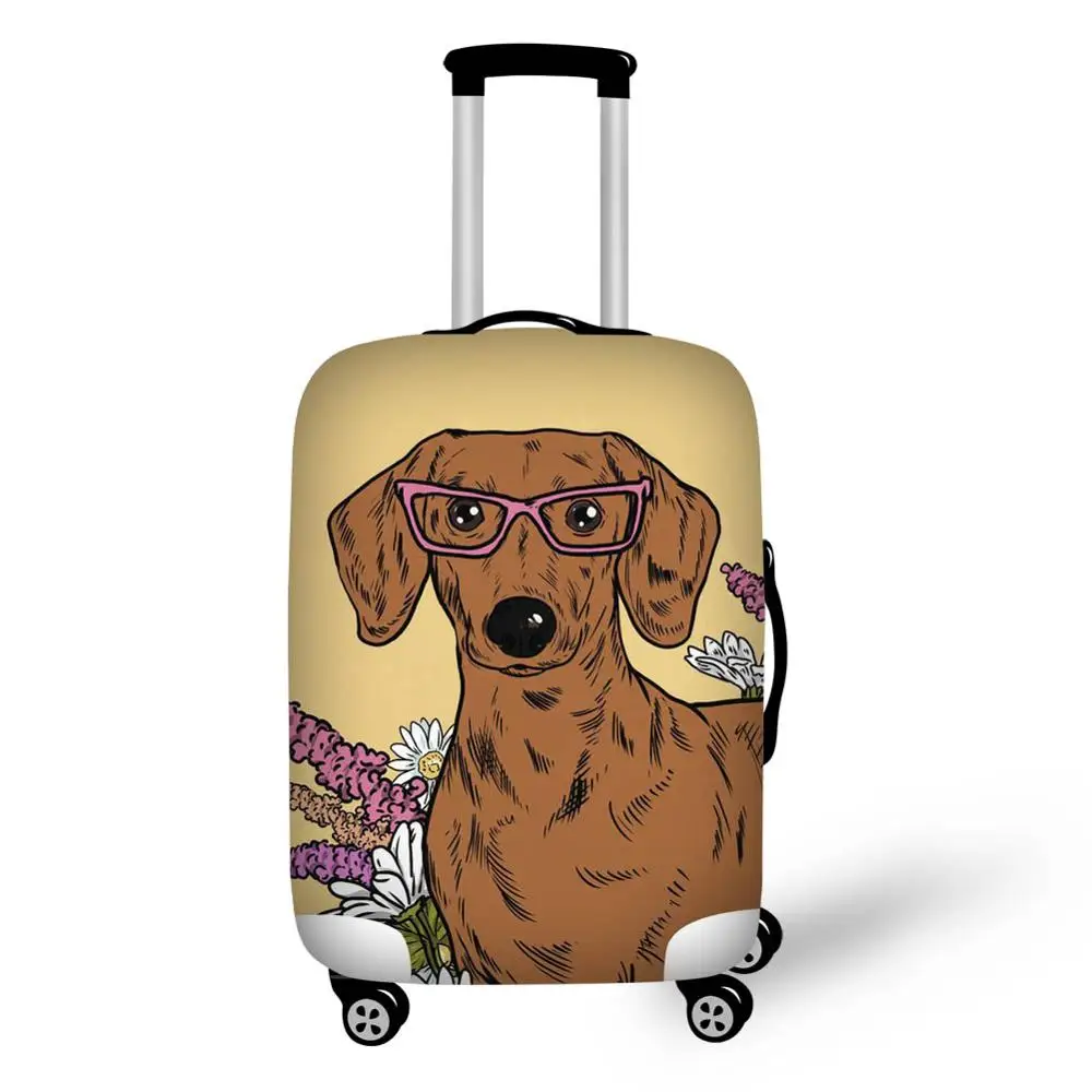 Kofferhülle Mit Dackel-Motiv - Elastischer Schutz Für Reisekoffer 45-81cm