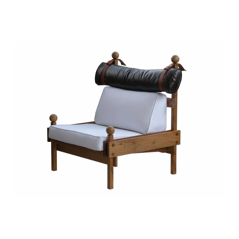 

Retro luxury solid wood medieval furniture creative leisure chair homestay coffee shop fabric sofa