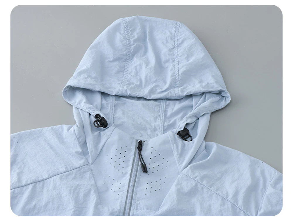 Spring Summer Men Lightweight Anorak Jacket Fashion Man Half Zip Sunscreen Hooded Coats Men UPF50+ Windbreaker Waterproof Jacket