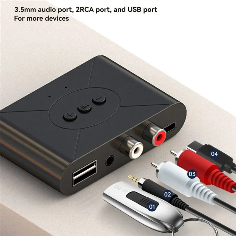 핫 블루투스 수신기 5.3 무선 어댑터 AUX 휴대폰 오디오 출력 RCA 구형 오디오 증폭기 USB 플레이어