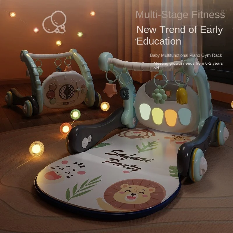 Lazychild Baby Fitness Stand Toy Foot Qin Learning Walk 0-2 Year Old Baby Multi Functional Handcart Music Fitness Stand