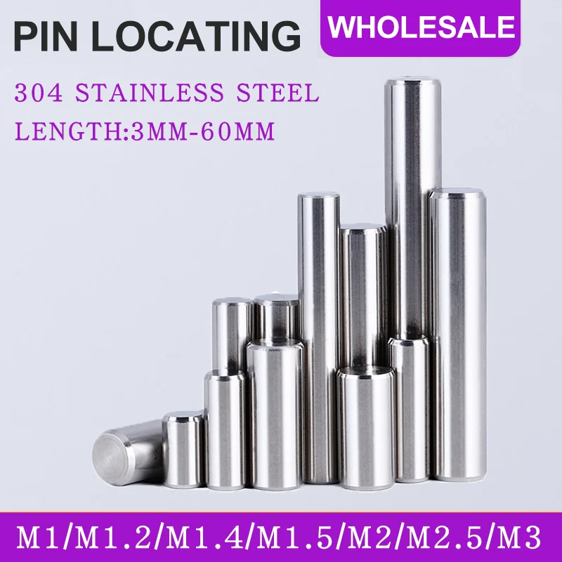 

1000 Pcs M1 M1.2 M1.4 M1.5 M2 M2.5 M3 Pin Locating Dowel 304 Stainless Steel Solid Cylindrical Pins Supply 5mm 25mm 28mm 30mm