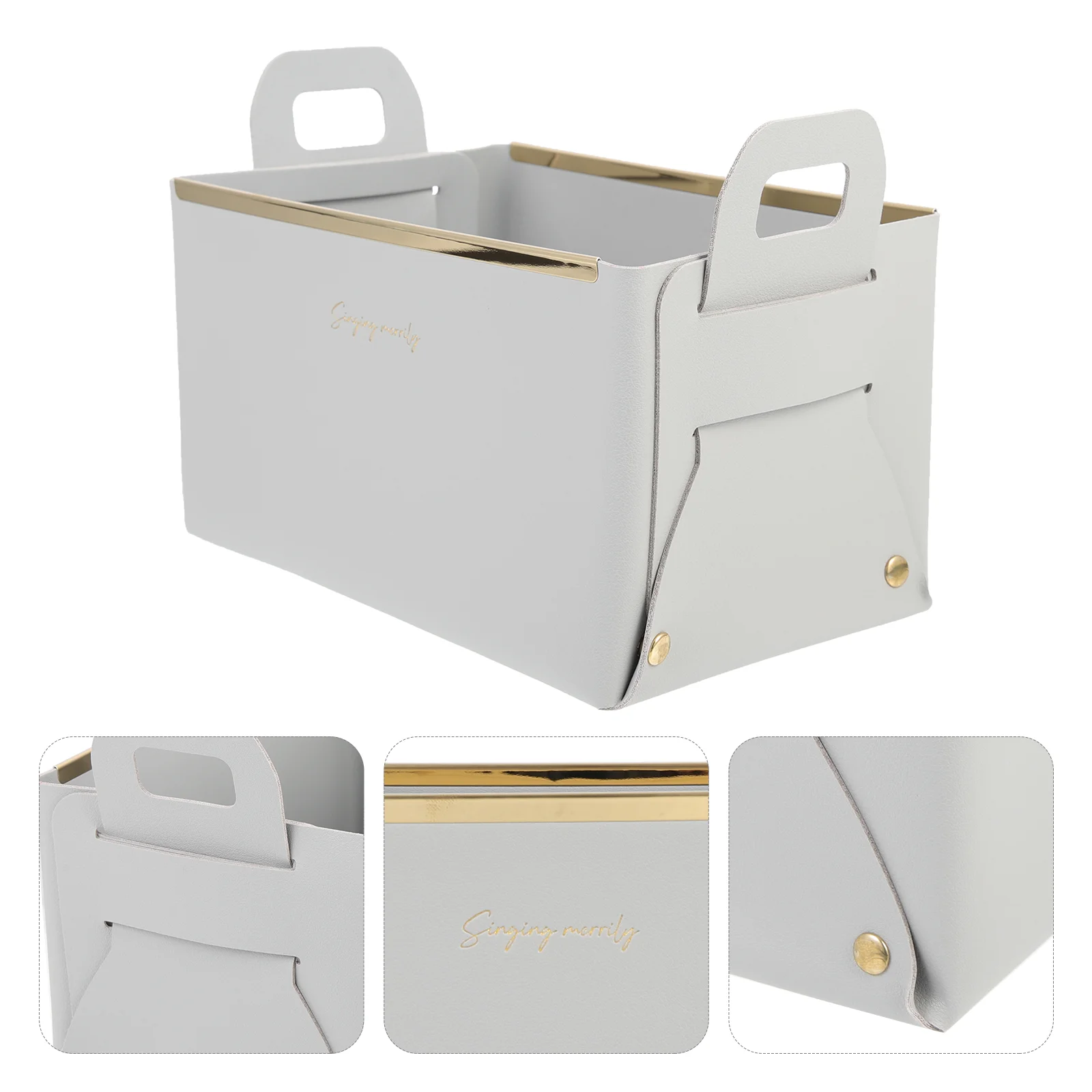 

Handle Design Storage Box Desktop Sundries Box Household Cosmetics Organizer