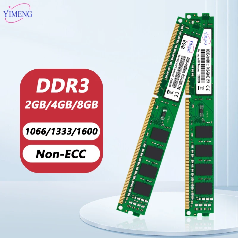 8GB (2x4GB) DDR3 1066MHz PC3-8500 Desktop Memory Kit - Non-ECC Unbuffered 1.5V RAM Upgrade