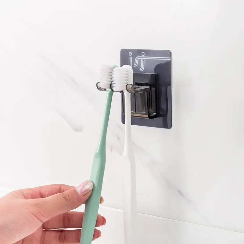 Self-adhesive Wall Mount Toothpaste Dispenser Toothbrush Holder Storage Squeezer Shaver Holder Shelves Bathroom Products 1Pcs
