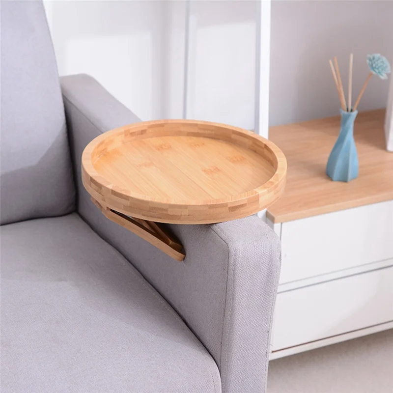 

Sofa Tray Table Sofa Armrest Clip-on Tray Wood Sofa Tray Practical TV Snack Tray for Remote Control Coffee Snacks