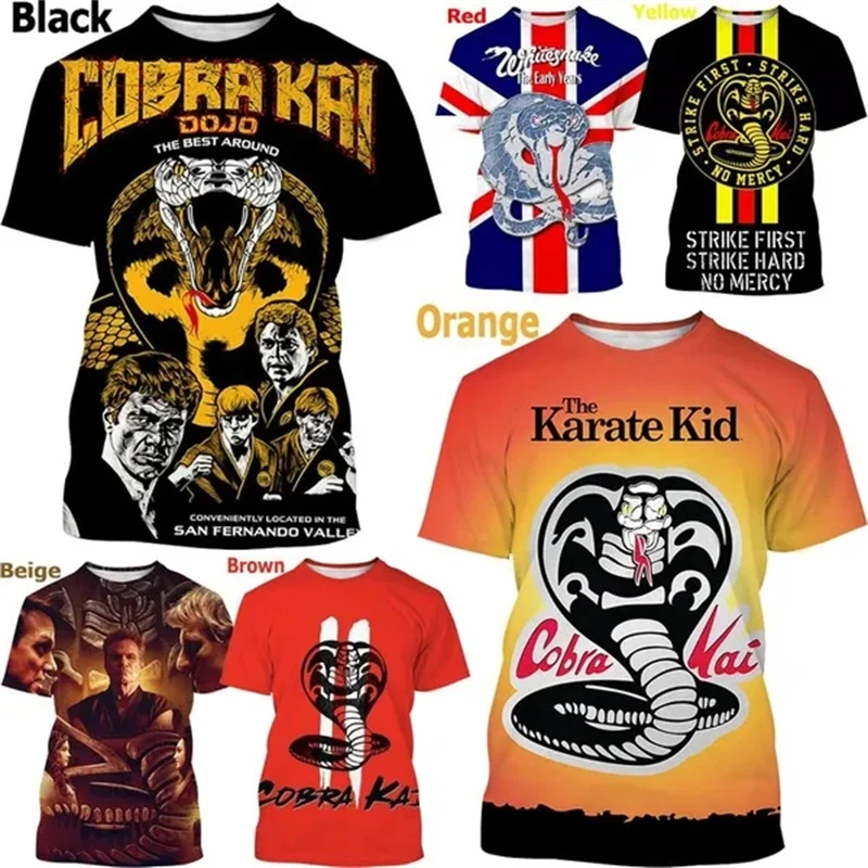 

Novelty Fashion Cobra Kai Karate Movie Print 3d Men's T-shirt Fresh Casual Fashion Short Sleeves Tops Tees Streetwear T Shirts