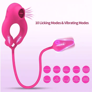 Silicone Tongue Licking Anal Butt Plug Vibrator Nipples Clitoris Penis Massage Sex Toys For Women Men Couples Flirting Games 4