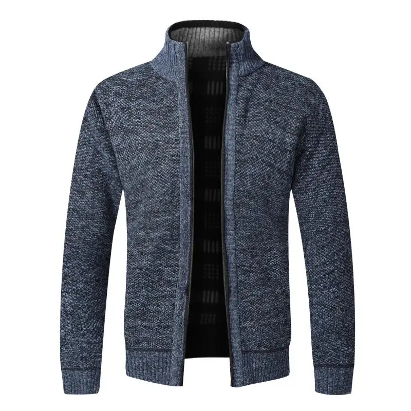 

MOONBIFFY Autumn Winter Men Warm Cardigan Fleece Zipper Sweaters Jackets Male Slim Fit Knitted Sweatercoat Thicken Sweater Coat